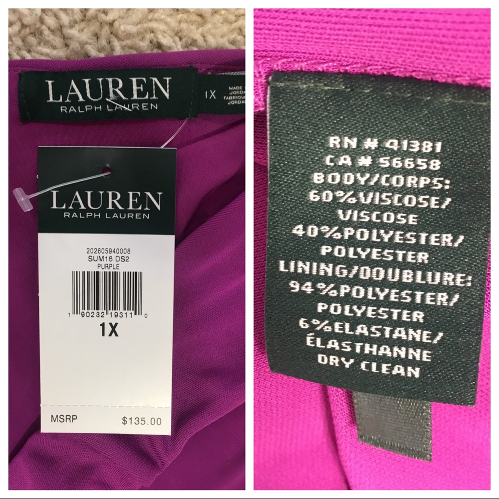 NWT LAUREN RALPH LAUREN PLUS SIZE OVERLAY DRESS - Picture 7 of 7